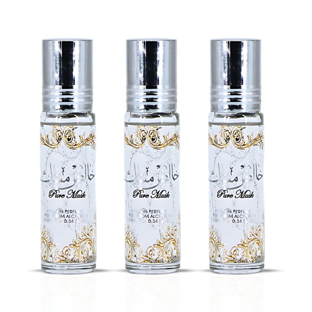 Pure Musk Perfume Oil (PACK OF 3) - 10ML (0.34 oz) by Ard Al Zaafaran