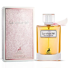 La Vivacité Eau De Parfum Spray 100ML (3.4 OZ) by Maison Alhambra | A Blend of Juicy Fruits, Elegant Florals, and Warm Vanilla.