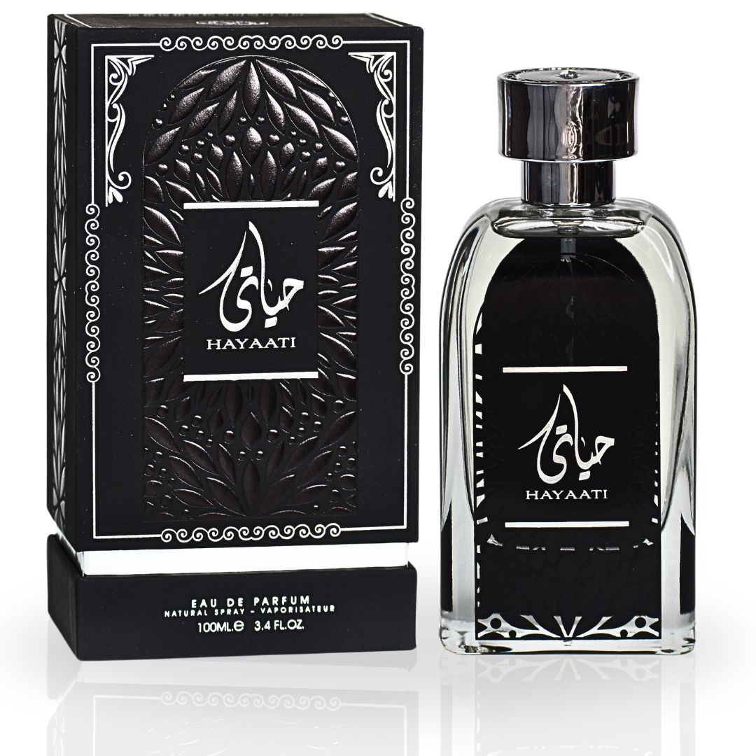 Hayaati For Men EDP Spray 100ML (3.4 OZ) By Ard Al Zaafaran | Long Lasting, Refreshingly Spicy & Woody Aroma. - Intense Oud