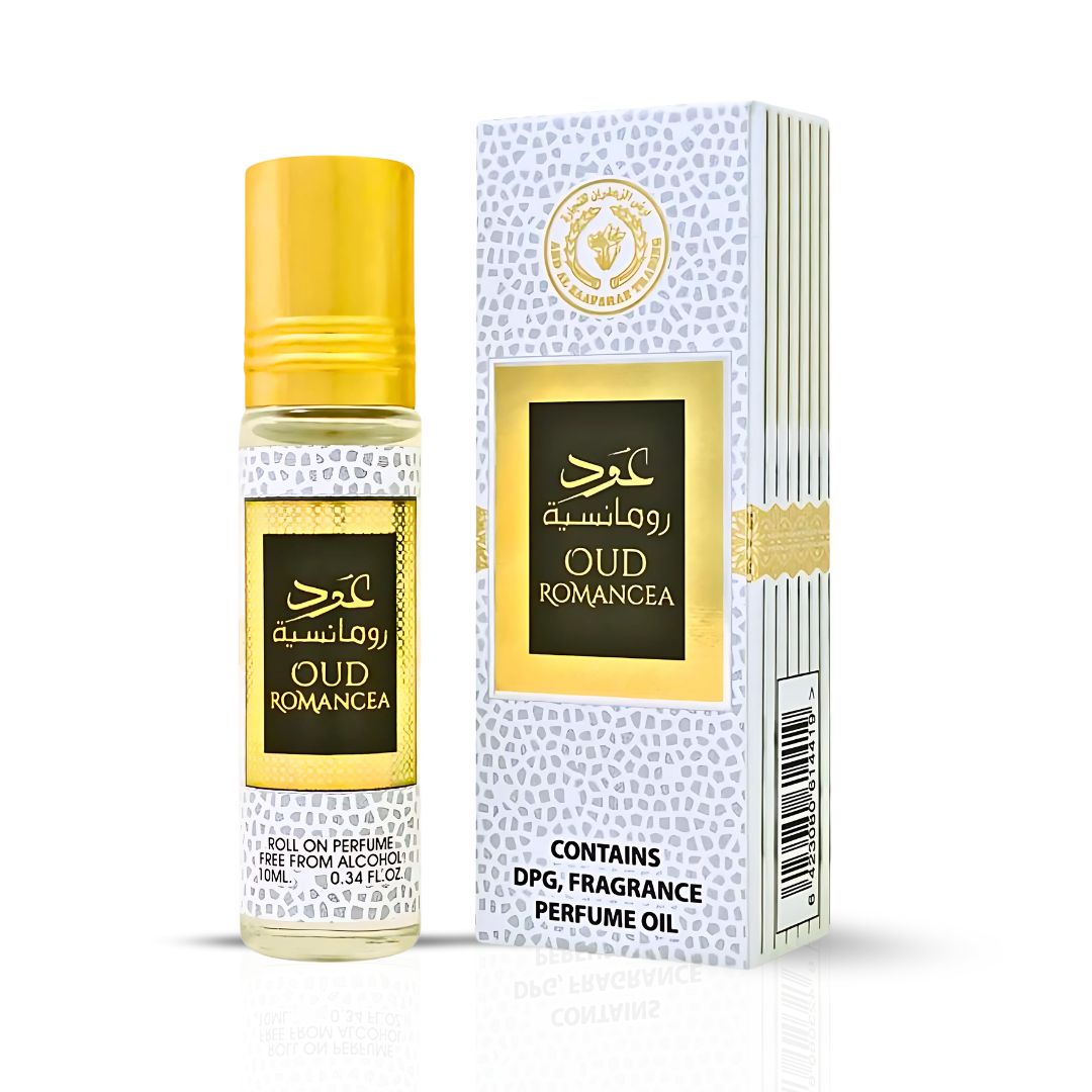 6PCS Oud Romancea Roll-On Perfume Oil - CPO 10ML (0.34OZ) by Ard Al Zaafaran | Long Lasting, Miniature Perfume Oil For Men & Women. (Pack Of 6) - Intense Oud