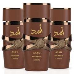 Asad Bourbon Eau De Parfum Spray 100ML (3.4 OZ) By Lattafa | A Rich & Inviting Scent That Blends Spicy, Sweet & Warm Notes For A Sensual Finish. (PACK OF 3)