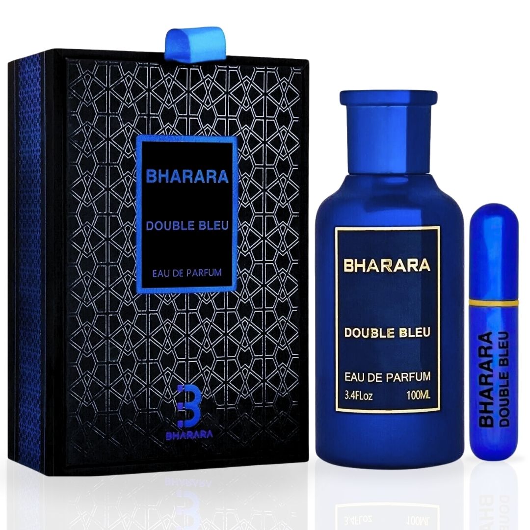 Bharara Double Bleu Pour Homme EDP Spray 100ML (3.4 OZ) by BHARARA | Long Lasting, Fresh, Aquatic, Masculine Scents.