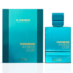 Amber Oud Aqua Dubai Extrait De Parfum Spray 75ML (2.5 OZ) By Al Haramain | A Fusion Of Bergamot, Fruits & Amber Grounded By Musk, Leaving A Exotic Trail.