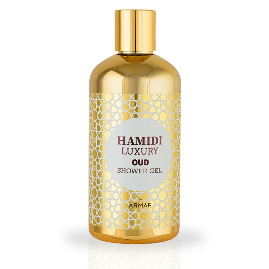 LUXURY OUD SHOWER GEL 500ML (16.9 OZ) By Hamidi | Ultra Moisturizing & Skin-Nourishing | For Men & Women. - Intense Oud