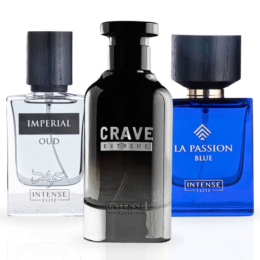 Best Collection For Men Crave Extreme,LA PASSION BLUE EDP - 100Ml (3.4Oz) & Imperial Oud for Men - 50ml (1.6Oz) By Intense Elite