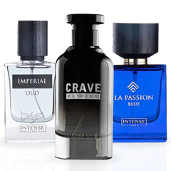 Best Collection For Men Crave Extreme,LA PASSION BLUE EDP - 100Ml (3.4Oz) & Imperial Oud for Men - 50ml (1.6Oz) By Intense Elite