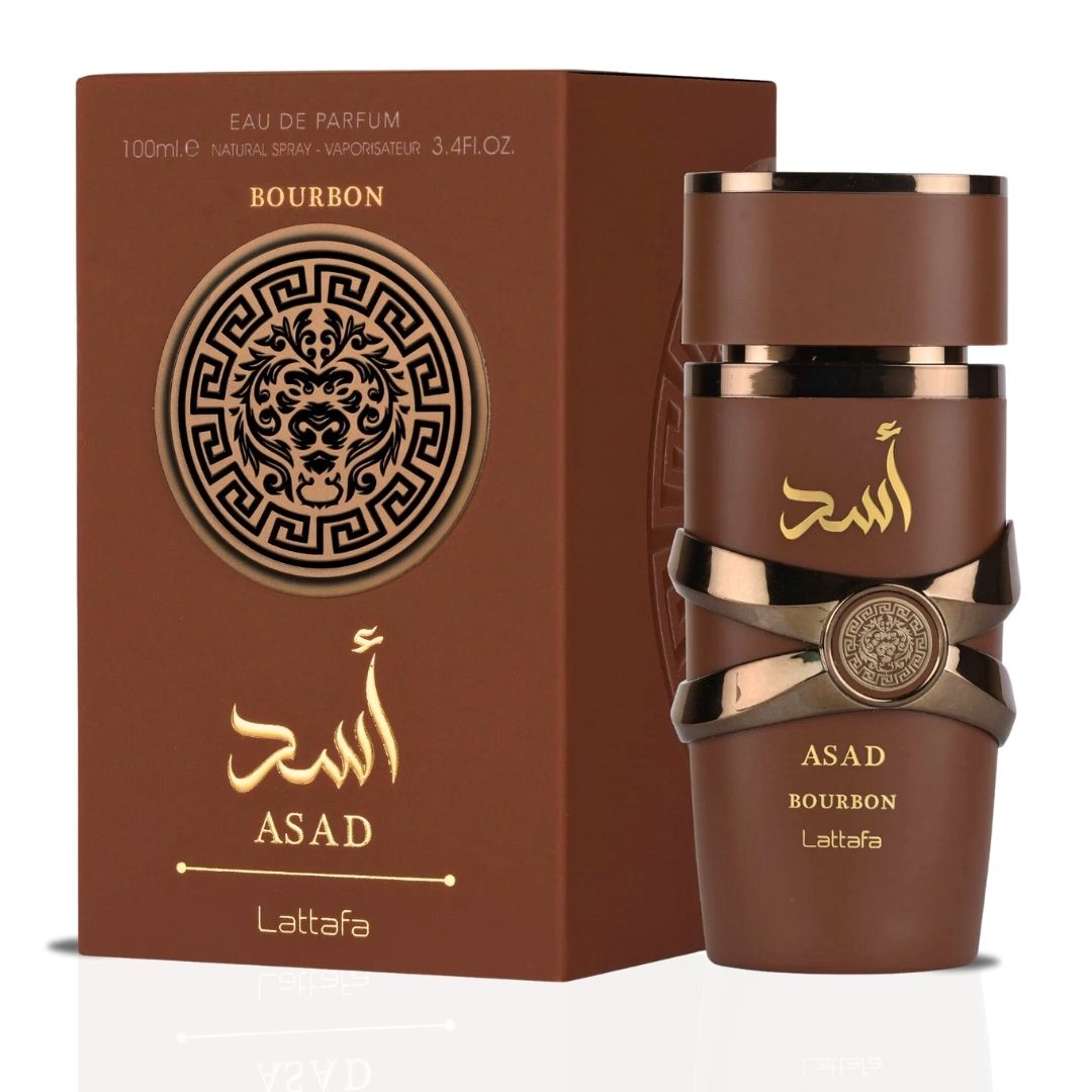 Asad Bourbon Eau De Parfum Spray 100ML (3.4 OZ) By Lattafa | A Rich & Inviting Scent That Blends Spicy, Sweet & Warm Notes For A Sensual Finish.