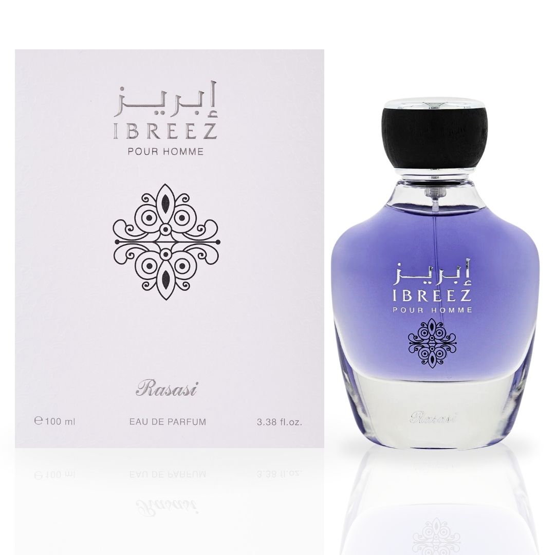 Ibreez Pour Homme EDP Spray 100ML (3.4 OZ) by Rasasi | Long Lasting, Citrusy, Aquatic, Refreshing, Masculine Scent.