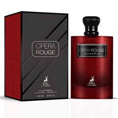 Opera Rouge Eau De Parfum Spray 100ML (3.4 OZ) by Maison Alhambra | A Playful Blend of Fruity, Floral, & Creamy Warmth.