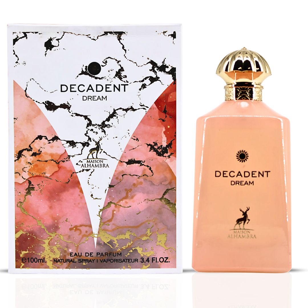 Decadent Dream Eau De Parfum Spray 100ML (3.4 OZ) by Maison Alhambra | A Sweet, Floral Blend with Warm, Resinous Depth and a Creamy, Opulent Finish.