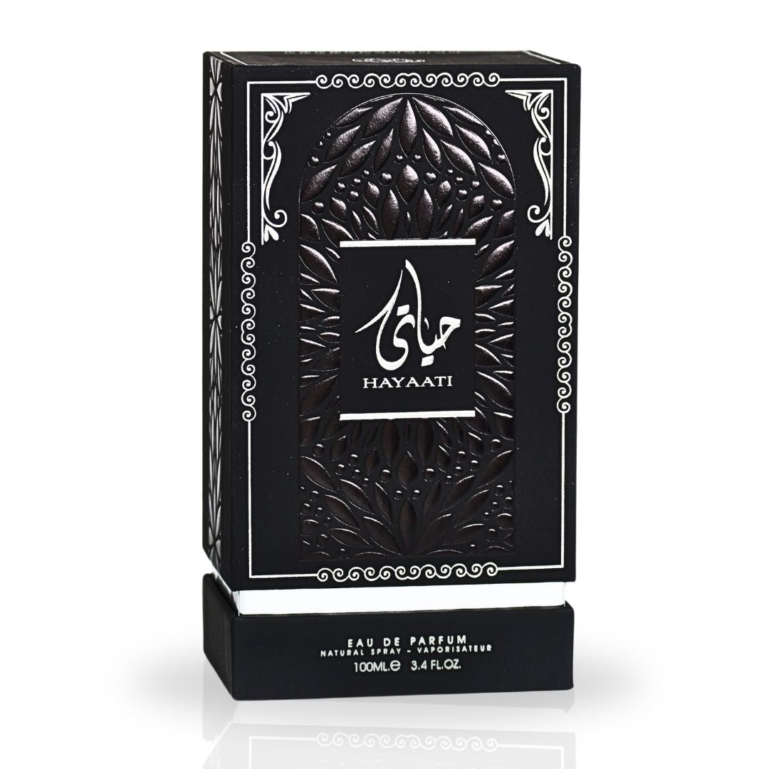 Hayaati For Men EDP Spray 100ML (3.4 OZ) By Ard Al Zaafaran | Long Lasting, Refreshingly Spicy & Woody Aroma. - Intense Oud