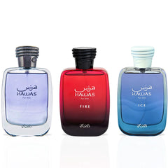 Hawas, Hawas Ice & Hawas Fire Eau De Parfum Sprays 100ML (3.4 OZ) By Rasasi | An Exquisite Trio Of Invigorating, Refined & Masterfully Crafted Fragrances. (THE ULTIMATE COLLECTION)