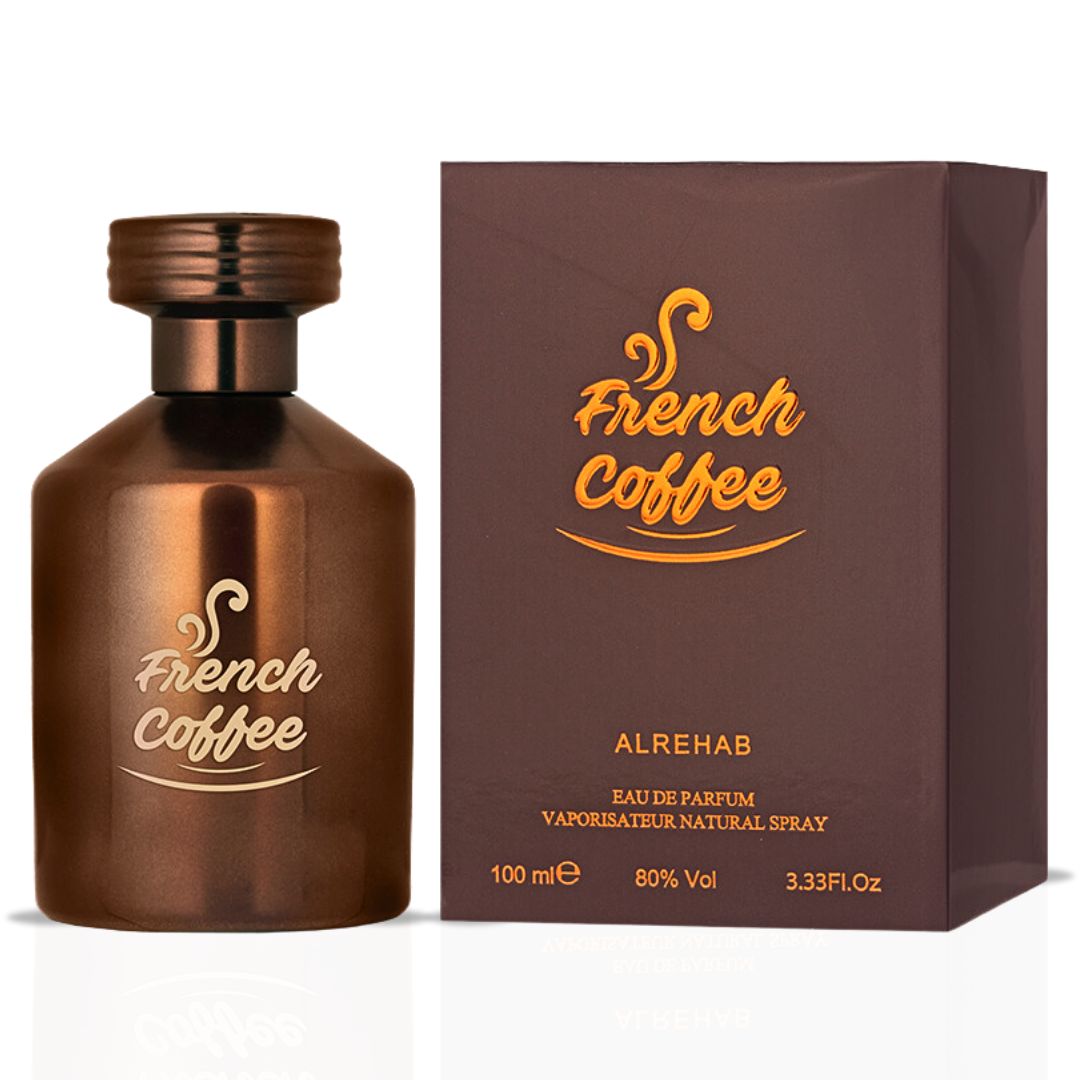 French Coffee EDP 100ML (3.4 OZ) & French Coffee Perfume Oil 6ML (0.2OZ) By Al Rehab | Sweet, Creamy, Spicy, Gourmand. (OPULENCE BUNDLE)