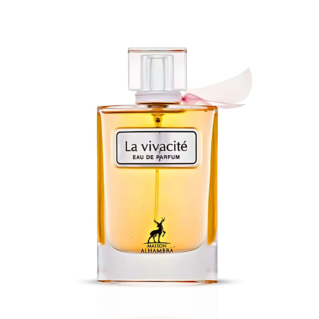 La Vivacité Eau De Parfum Spray 100ML (3.4 OZ) by Maison Alhambra | A Blend of Juicy Fruits, Elegant Florals, and Warm Vanilla.