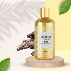 LUXURY OUD SHOWER GEL 500ML (16.9 OZ) By Hamidi | Ultra Moisturizing & Skin-Nourishing | For Men & Women. - Intense Oud