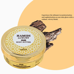 LUXURY OUD BODY BUTTER 250ML (8.4 OZ) By Hamidi | Ultra Moisturizing & Skin-Nourishing | For Men & Women. - Intense Oud