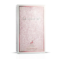 La Vivacité Eau De Parfum Spray 100ML (3.4 OZ) by Maison Alhambra | A Blend of Juicy Fruits, Elegant Florals, and Warm Vanilla.