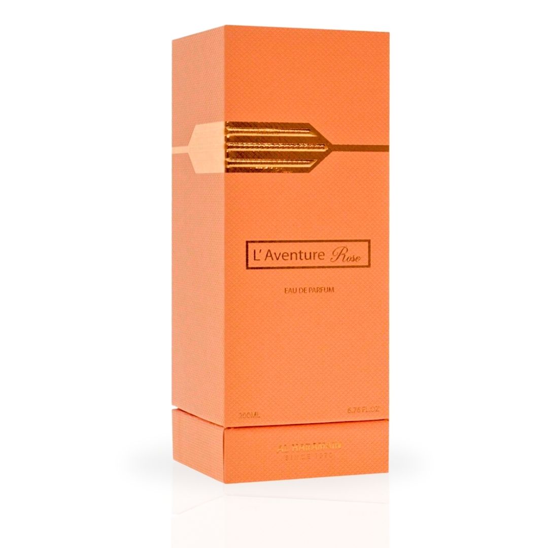 L'Aventure Rose EDP Spray 200ML (6.76 OZ) by Al Haramain | A Long Lasting & Romantic Symphony of Warmth & Freshness.