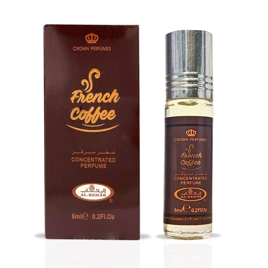 French Coffee EDP 100ML (3.4 OZ) & French Coffee Perfume Oil 6ML (0.2OZ) By Al Rehab | Sweet, Creamy, Spicy, Gourmand. (OPULENCE BUNDLE)