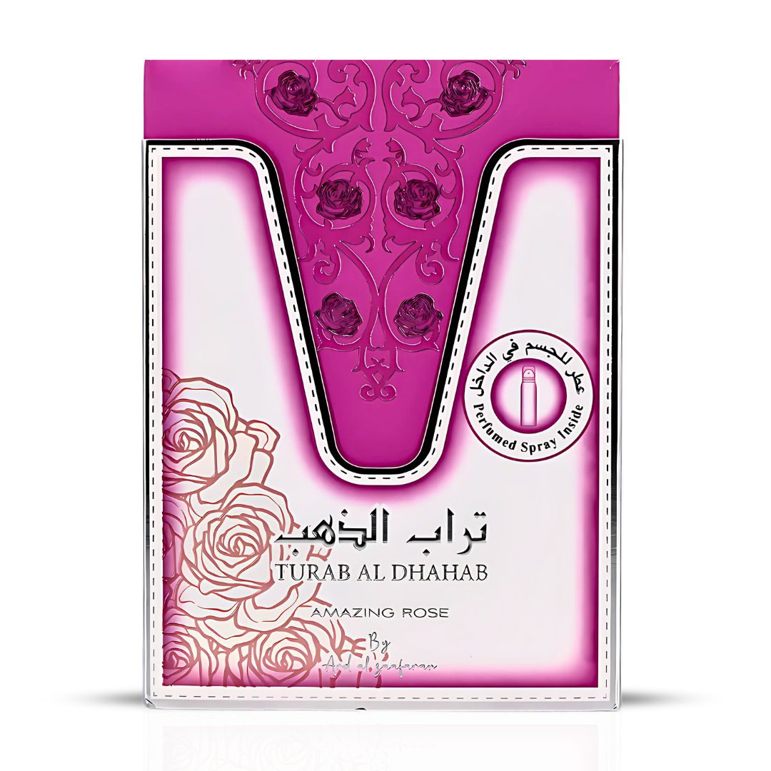 Turab Al Dhahab Amazing Rose Eau De Parfum Spray 100ML (3.4 OZ) With Perfumed Spray 50ML (1.6 OZ) By Ard Al Zaafaran | A Vibrant Fusion Of Zesty Citrus, Lush Florals & Soft Sweetness.