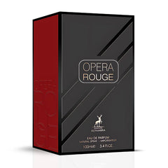 Opera Rouge Eau De Parfum Spray 100ML (3.4 OZ) by Maison Alhambra | A Playful Blend of Fruity, Floral, & Creamy Warmth.