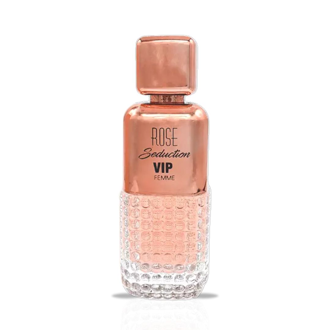 Rose Seduction VIP Pour Femme Eau De Parfum Spray 100ML (3.4 OZ) By Maison Alhambra | A Sparkling Blend Of Floral Elegance With A Warm, Musky & Woody Finish.