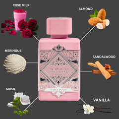 Bad'ee Al Oud Noble Blush Eau De Parfum Spray 100ML (3.4 OZ) By Lattafa | A Sweet, Creamy Floral Fragrance With Woody Notes.