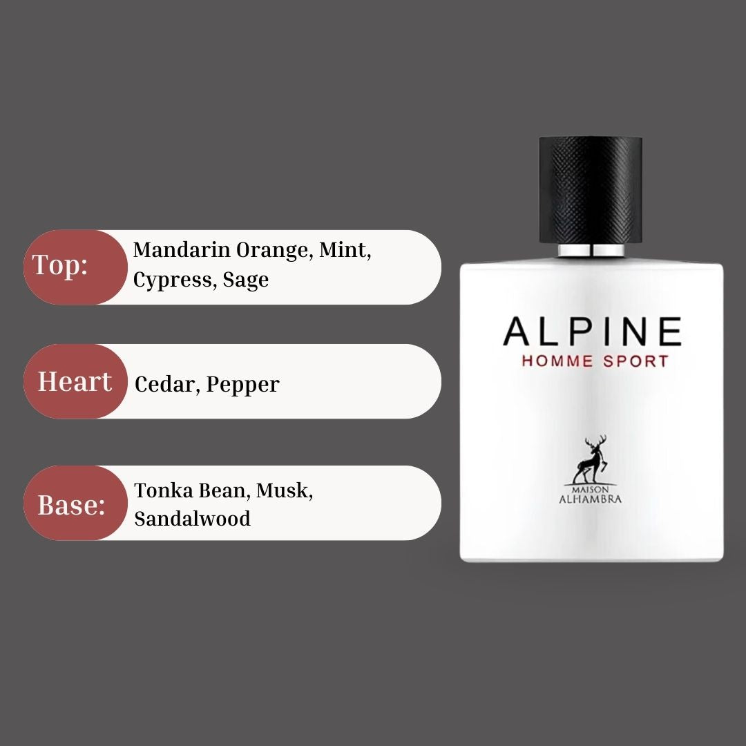 Alpine Homme Sport Eau De Parfum Spray 100ML (3.4 OZ) By Maison Alhambra | Embrace Luxury With Every Delicate Spritz. - Intense Oud