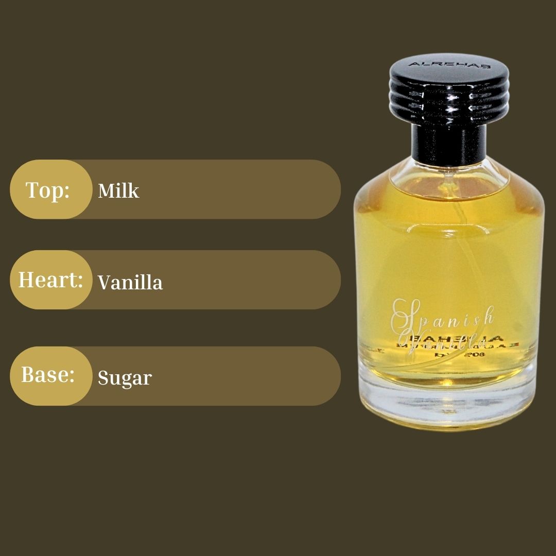 Spanish Vanilla EDP Spray 100ML (3.4 OZ) By Al Rehab | A Luxurious Soft, Sweet Vanilla Fragrance.