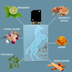 Lail Maleki Moroccon Blue Eau De Parfum Spray 100ML (3.4 OZ) By Lattafa | A Blend Of Citrus, Warm Florals & Woody Oud For A Lasting Impression.