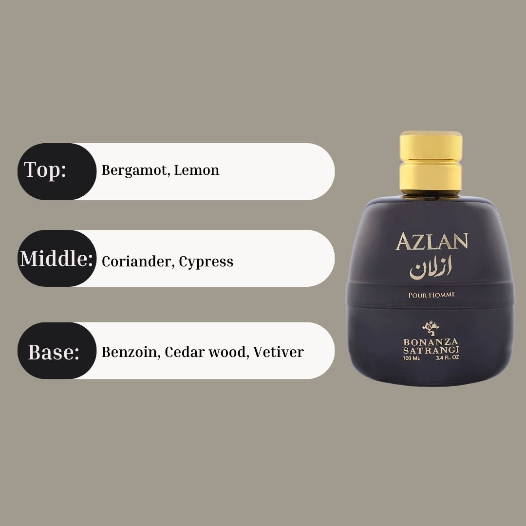Azlan Pour Homme EDP Spray 100 ML (3.4 OZ) by Bonanza Satrangi - Intense Oud