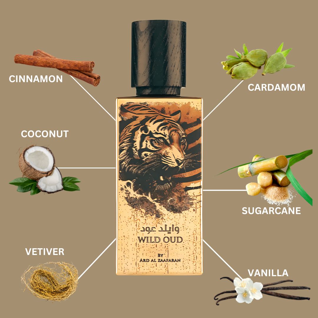 Wild Oud Eau De Parfum Spray 60ML (2.04 OZ) By Ard Al Zaafaran | A Bold Blend Of Spice, Creamy Sweetness & Smoky Woods.