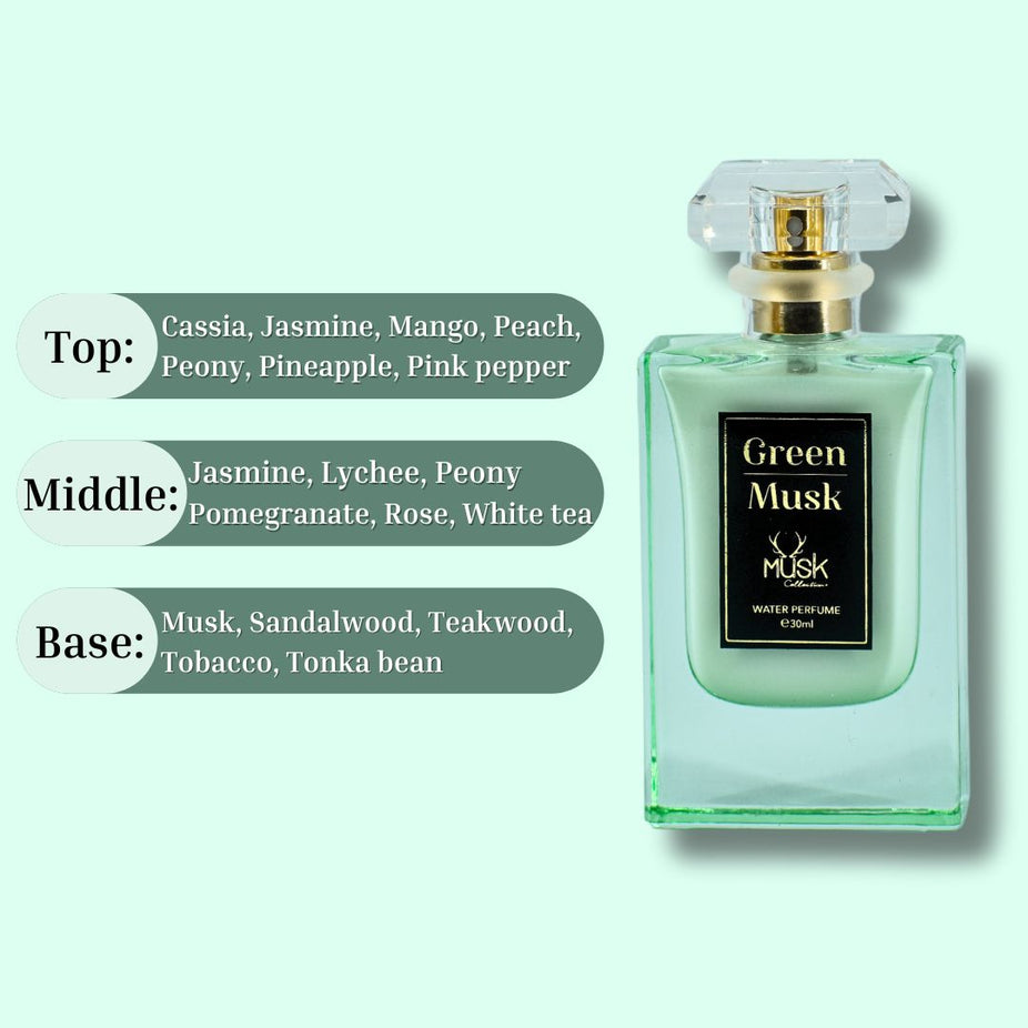 GREEN MUSK WATER PERFUME 30ML (1.01 OZ) By Hamidi | Delight Your Senses With The Invigorating Aroma. - Intense Oud