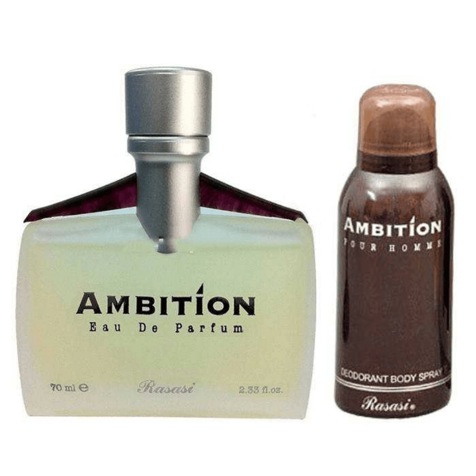 Ambition for Men EDP 70ml with DEO 150ml by Rasasi - Intense oud