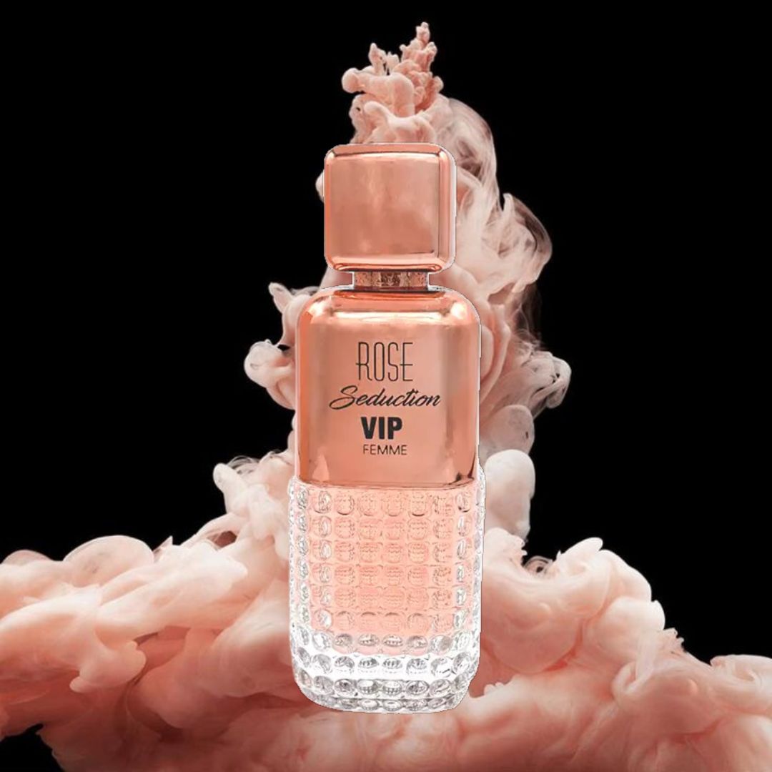 Rose Seduction VIP Pour Femme Eau De Parfum Spray 100ML (3.4 OZ) By Maison Alhambra | A Sparkling Blend Of Floral Elegance With A Warm, Musky & Woody Finish.