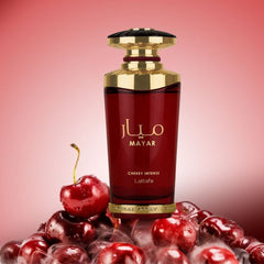 Lattafa Mayar Cherry Intense Eau de Parfum Spray 100ML (3.4 OZ) By Lattafa. (VELVET POUCH)