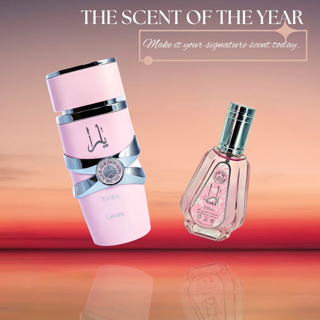 Yara EDP Spray 100ML (3.4 OZ) by Lattafa & Mini Yara EDP Spray 50ML (1.7 OZ) by Ard Al Zaafaran. (ETHEREAL BUNDLE)