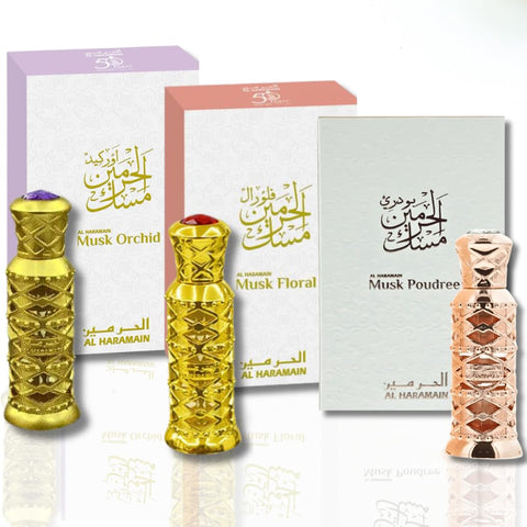 Musk Floral Musk Orchid Musk Poudree 3PCS Oil 12Ml By Al Haramain