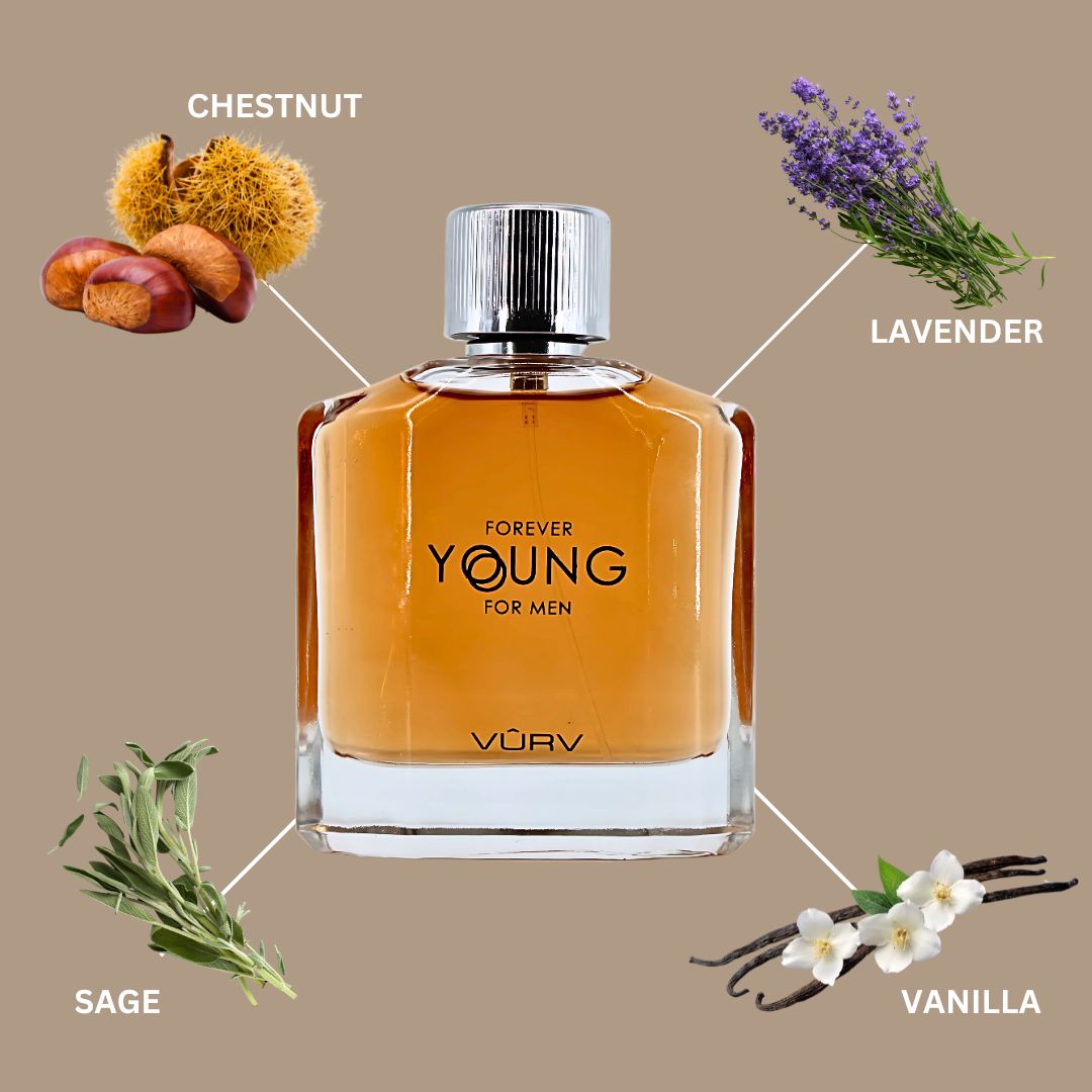 Forever Young Eau De Parfum Spray 100ML (3.4 OZ) By Vurv | A Cozy Fusion Of Chestnut, Lavender & Vanilla, Offering A Sweet, Calming Scent.