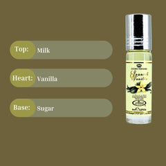 Spanish Vanilla Perfume Oil CPO 6ML (0.2 OZ) By Al Rehab | Long Lasting, Sweet Vanilla Scent. (PACK OF 3)