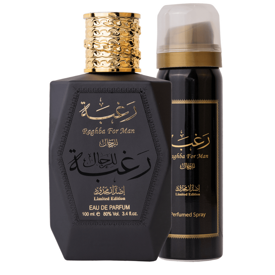 Raghba for Men EDP-100ML(3.4oz) w/ Deo by Lattafa - Intense oud