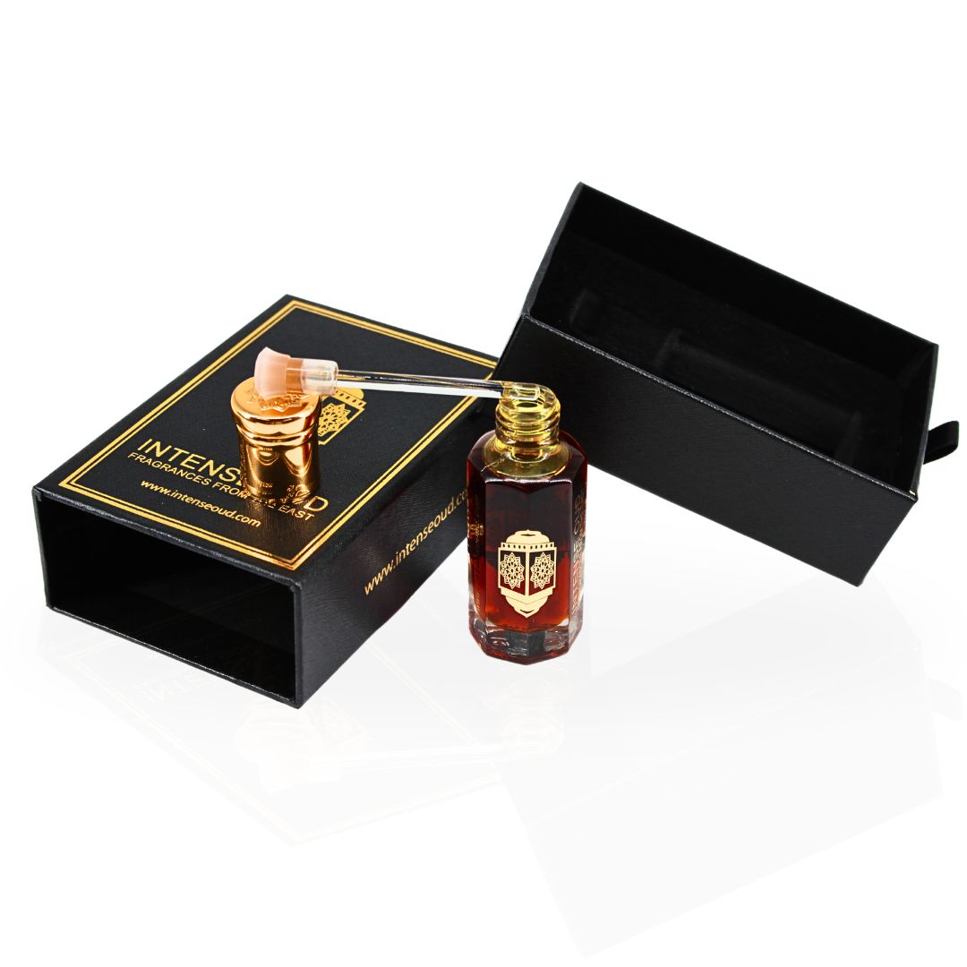 Gold Saffron Perfume Oil 12ML (0.40 OZ) With Black Gift Box By Intense Oud | Exotic Saffron, Rich Amber & Sweet Vanilla.