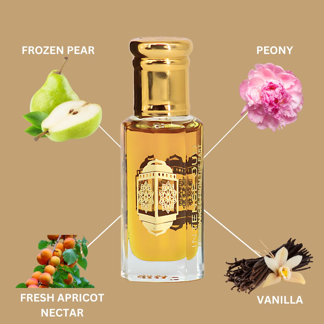 Crushed Perfume Oil 12ML (0.40 OZ) With Black Gift Box By Intense Oud | Frozen Pear, Peony & Apricot With A Vanilla & Musk Finish.