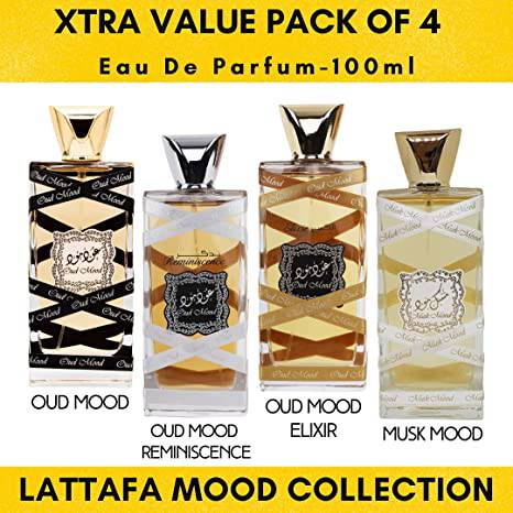 Oud Mood, Elixir, Reminiscense & Musk Mood EDP-100ml | by Lattafa Perfumes - Intense oud