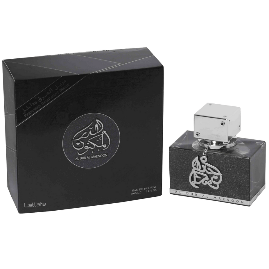 Al Dur Al Maknoon Silver for Men EDP - 100ML(3.4oz) by Lattafa - Intense oud