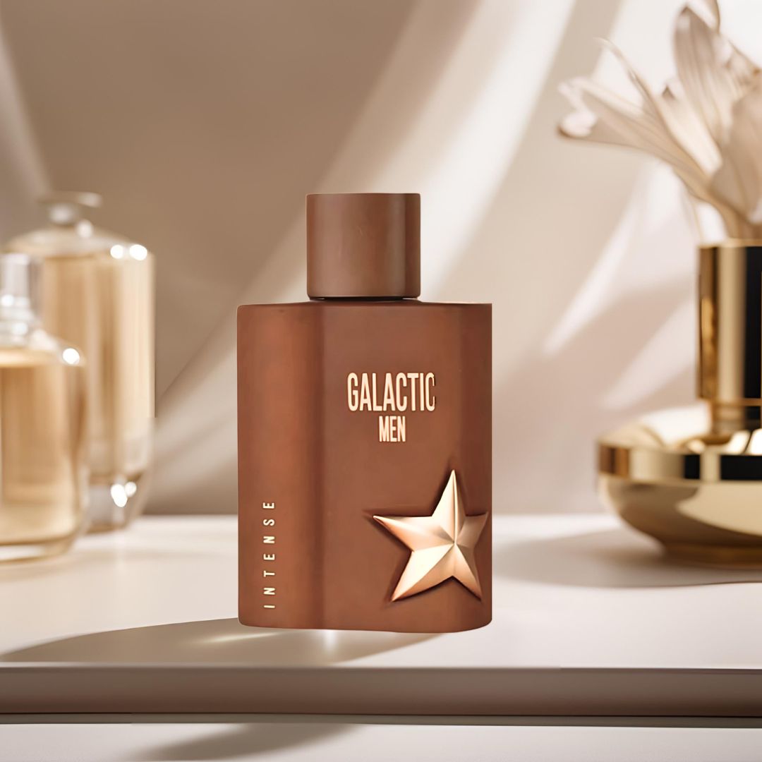 Galactic Men Intense Eau De Parfum Spray 100ML (3.4 OZ) by Maison Alhambra | A Cozy, Sweet & Smoky Blend with Rich Vanilla, Cacao & Resinous Warmth.