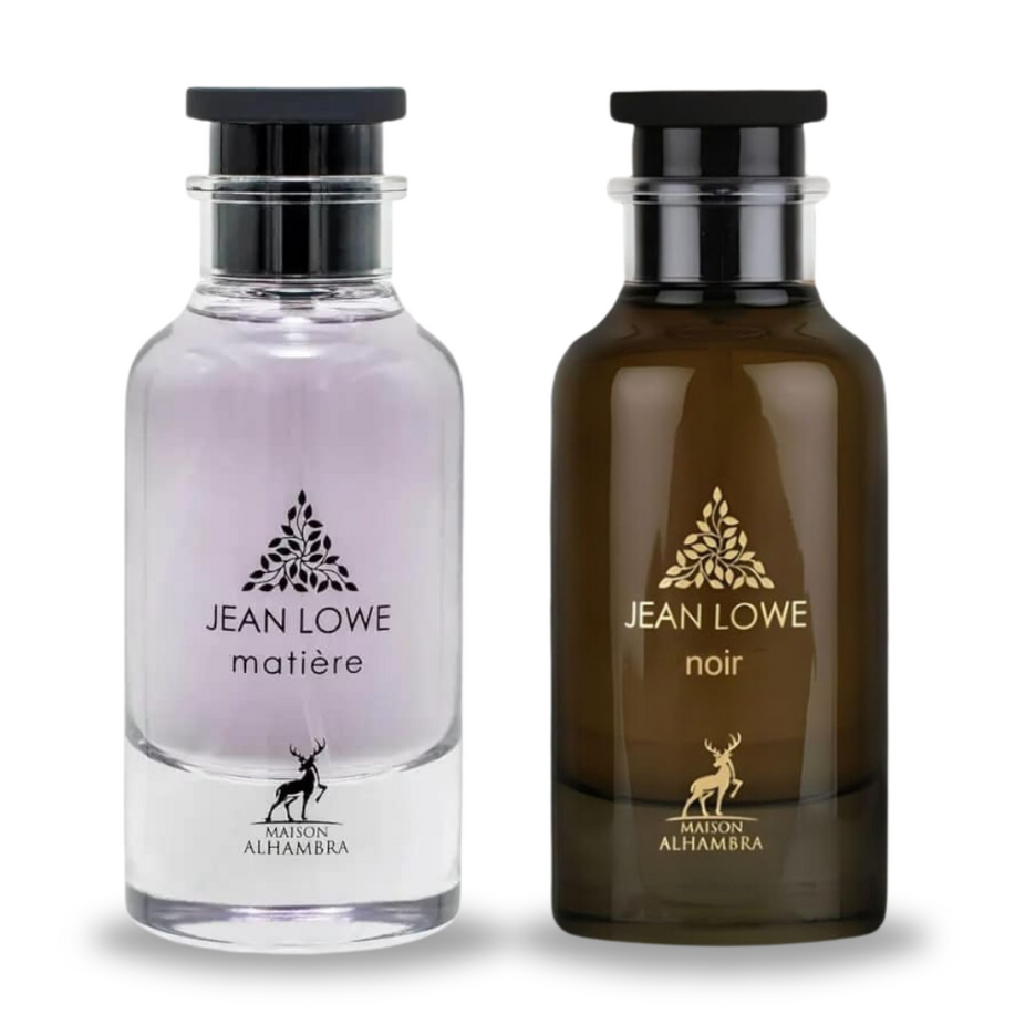 JEAN LOWE NOIR & JEAN LOWE MATIERE - EDP Sprays 100ML (3.4 OZ) by Maison Alhambra. (VALUE PACK) - Intense Oud