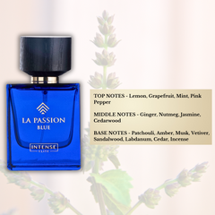 LA Passion Blue For Men EDP 100ML (3.4 OZ) By Intense Elite & Arba Wardat Perfume Oil 30ML (1 OZ) by Rasasi. (BUNDLE) - Intense Oud