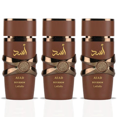 Asad Bourbon Eau De Parfum Spray 100ML (3.4 OZ) By Lattafa | A Rich & Inviting Scent That Blends Spicy, Sweet & Warm Notes For A Sensual Finish. (PACK OF 3)