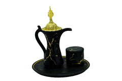 Marble Design Royal Bakhoor Tea Set w/ Circular Tray - Black by Intense Oud - Intense oud